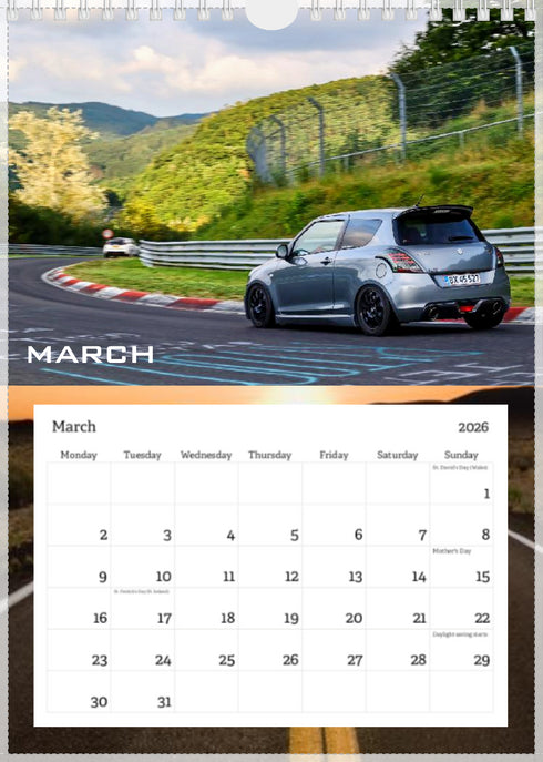 2026 Swift Calendar <br> Track Edition <br> A4 Wall