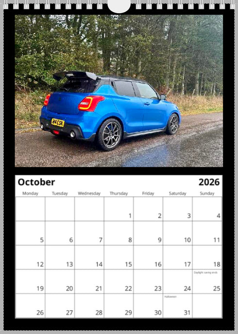 2026 Swift Calendar <br> Swift Sport ZC33S <br> A4 Wall