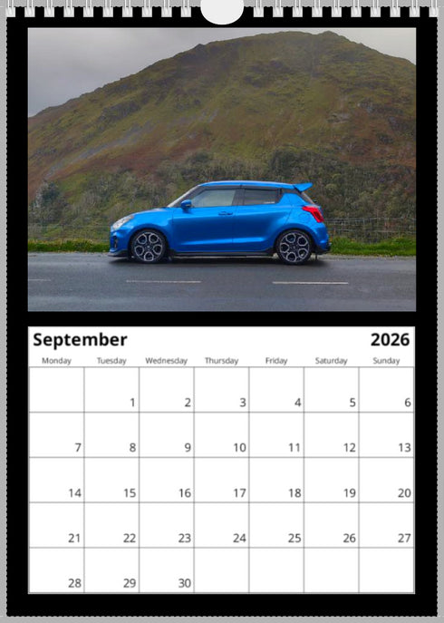 2026 Swift Calendar <br> Swift Sport ZC33S <br> A4 Wall