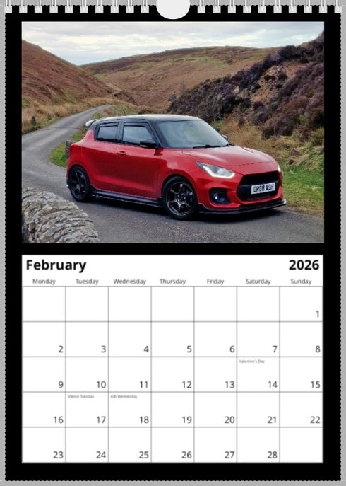 2026 Swift Calendar <br> Swift Sport ZC33S <br> A4 Wall