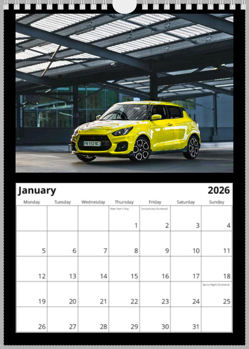 2026 Swift Calendar <br> Swift Sport ZC33S <br> A4 Wall
