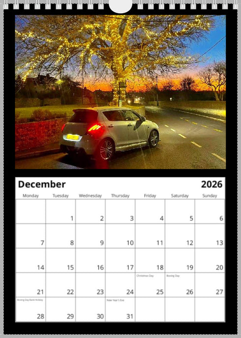 2026 Swift Calendar <br> Swift Sport ZC32S <br> A4 Wall