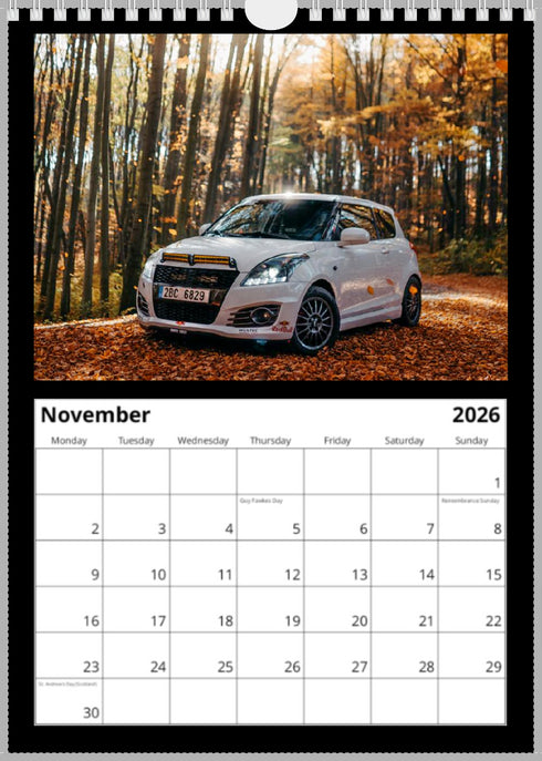 2026 Swift Calendar <br> Swift Sport ZC32S <br> A4 Wall