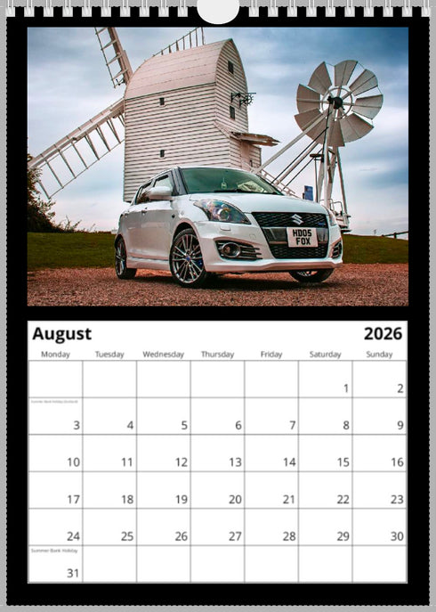 2026 Swift Calendar <br> Swift Sport ZC32S <br> A4 Wall