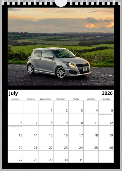 2026 Swift Calendar <br> Swift Sport ZC32S <br> A4 Wall