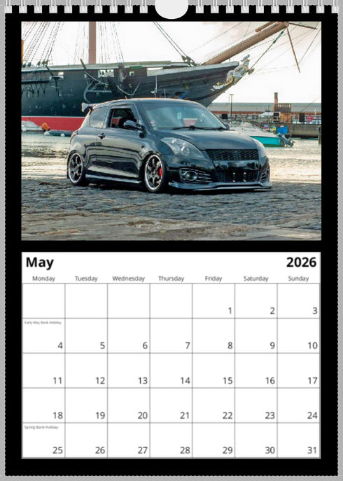 2026 Swift Calendar <br> Swift Sport ZC32S <br> A4 Wall