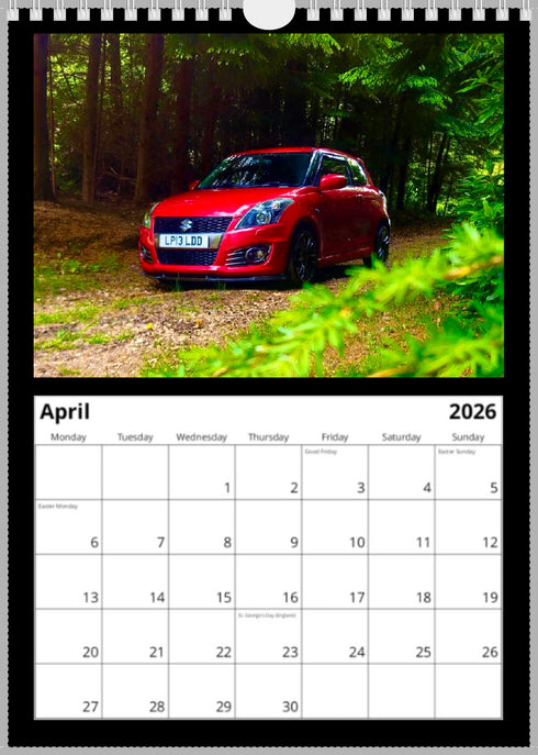 2026 Swift Calendar <br> Swift Sport ZC32S <br> A4 Wall