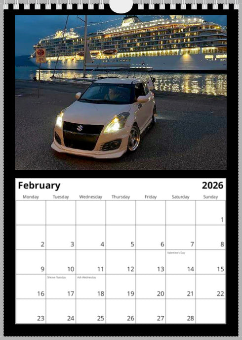 2026 Swift Calendar <br> Swift Sport ZC32S <br> A4 Wall