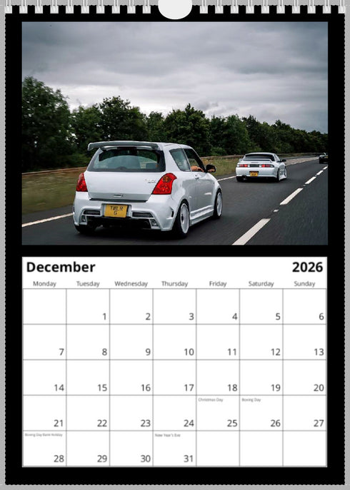2026 Swift Calendar <br> Swift Sport ZC31S <br> A4 Wall