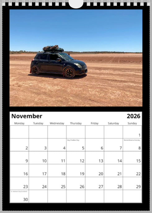 2026 Swift Calendar <br> Swift Sport ZC31S <br> A4 Wall