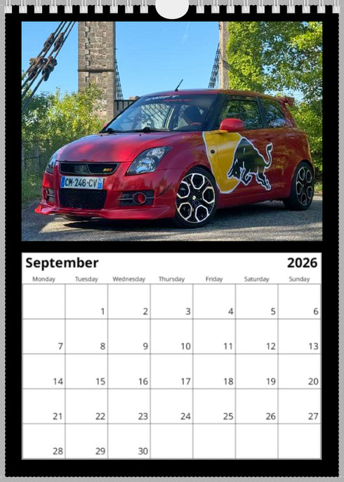 2026 Swift Calendar <br> Swift Sport ZC31S <br> A4 Wall
