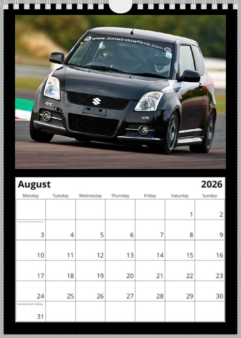 2026 Swift Calendar <br> Swift Sport ZC31S <br> A4 Wall