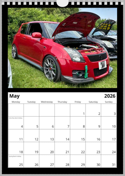 2026 Swift Calendar <br> Swift Sport ZC31S <br> A4 Wall