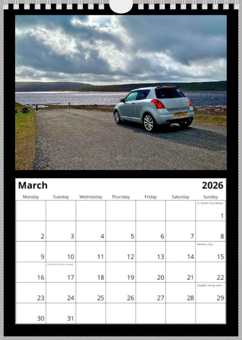2026 Swift Calendar <br> Swift Sport ZC31S <br> A4 Wall