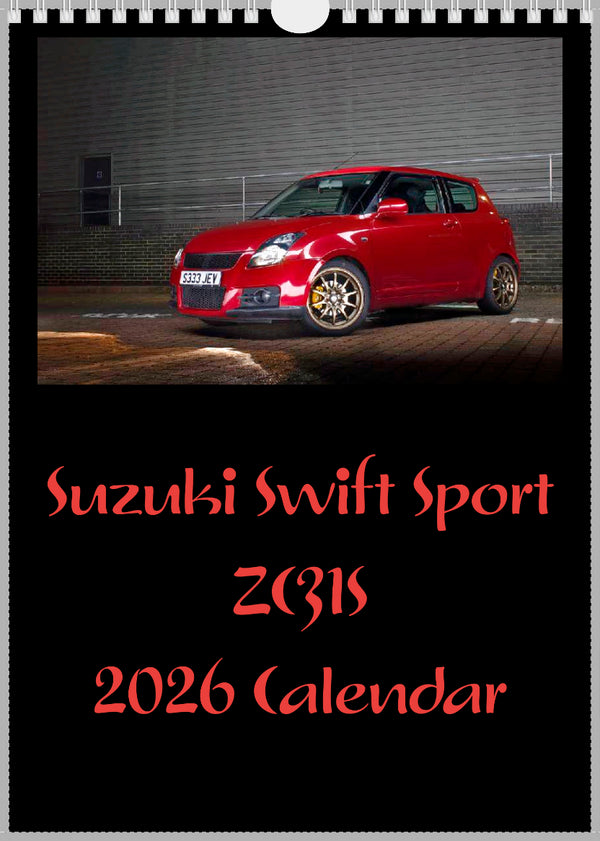 2026 Swift Calendar <br> Swift Sport ZC31S <br> A4 Wall